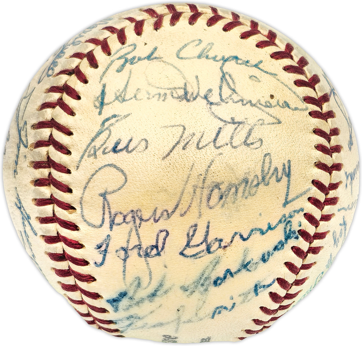 1953 Cincinnati Reds Team Autographed Official Giles NL Baseball With 31 Signatures Including Rogers Hornsby Beckett BAS #AE08364