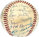 1953 Cincinnati Reds Team Autographed Official Giles NL Baseball With 31 Signatures Including Rogers Hornsby Beckett BAS #AE08364