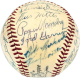 1953 Cincinnati Reds Team Autographed Official Giles NL Baseball With 31 Signatures Including Rogers Hornsby Beckett BAS #AE08364