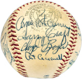 1955 Kansas City A's Team Autographed Official Harridge AL Baseball With 21 Signatures Including Enos Slaughter Beckett BAS #AE08361