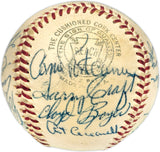 1955 Kansas City A's Team Autographed Official Harridge AL Baseball With 21 Signatures Including Enos Slaughter Beckett BAS #AE08361