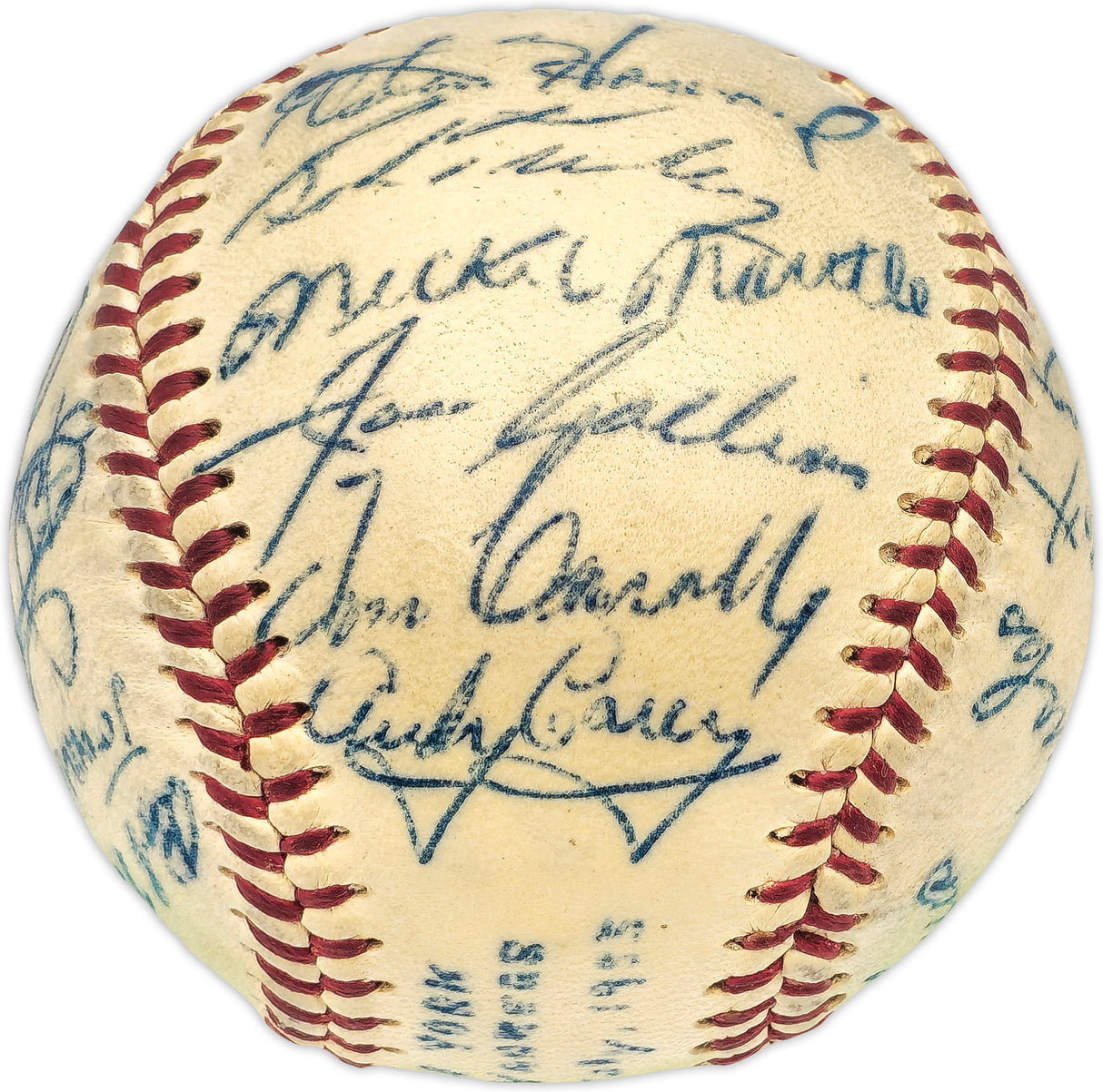 1953 New York Yankees World Series Champs Team Autographed Official Harridge AL Baseball With 21 Signatures Including Mickey Mantle (Vintage) Beckett BAS #AE08360