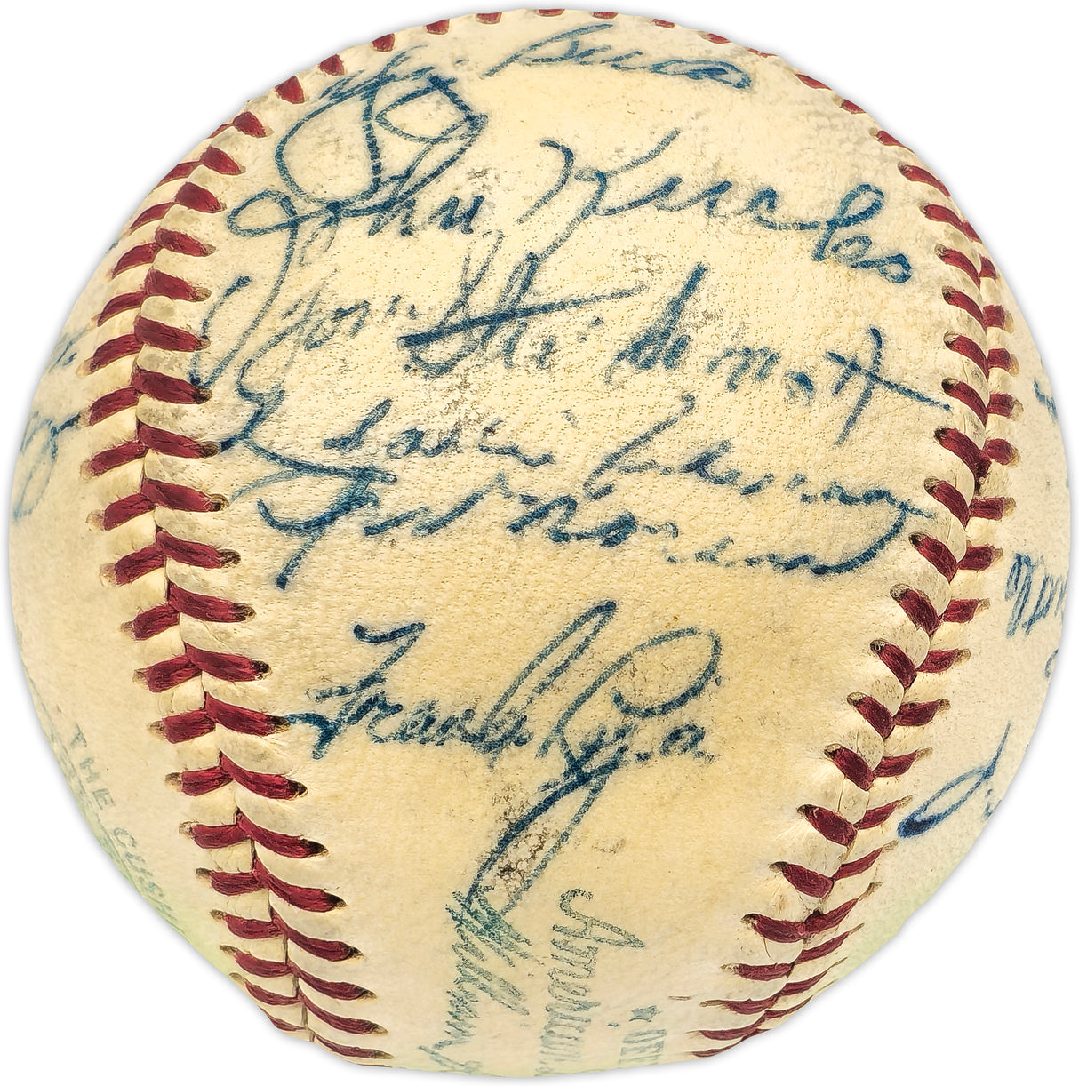 1953 New York Yankees World Series Champs Team Autographed Official Harridge AL Baseball With 21 Signatures Including Mickey Mantle (Vintage) Beckett BAS #AE08360