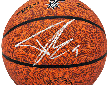 Tony Parker Autographed Authentic Leather San Antonio Spurs Logo Basketball San Antonio Spurs Beckett BAS Witness Stock #222837