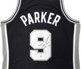 San Antonio Spurs Tony Parker Autographed Black Authentic Mitchell & Ness 2001-02 HWC Swingman Rookie Year Jersey Size M Beckett BAS Witness Stock #222833