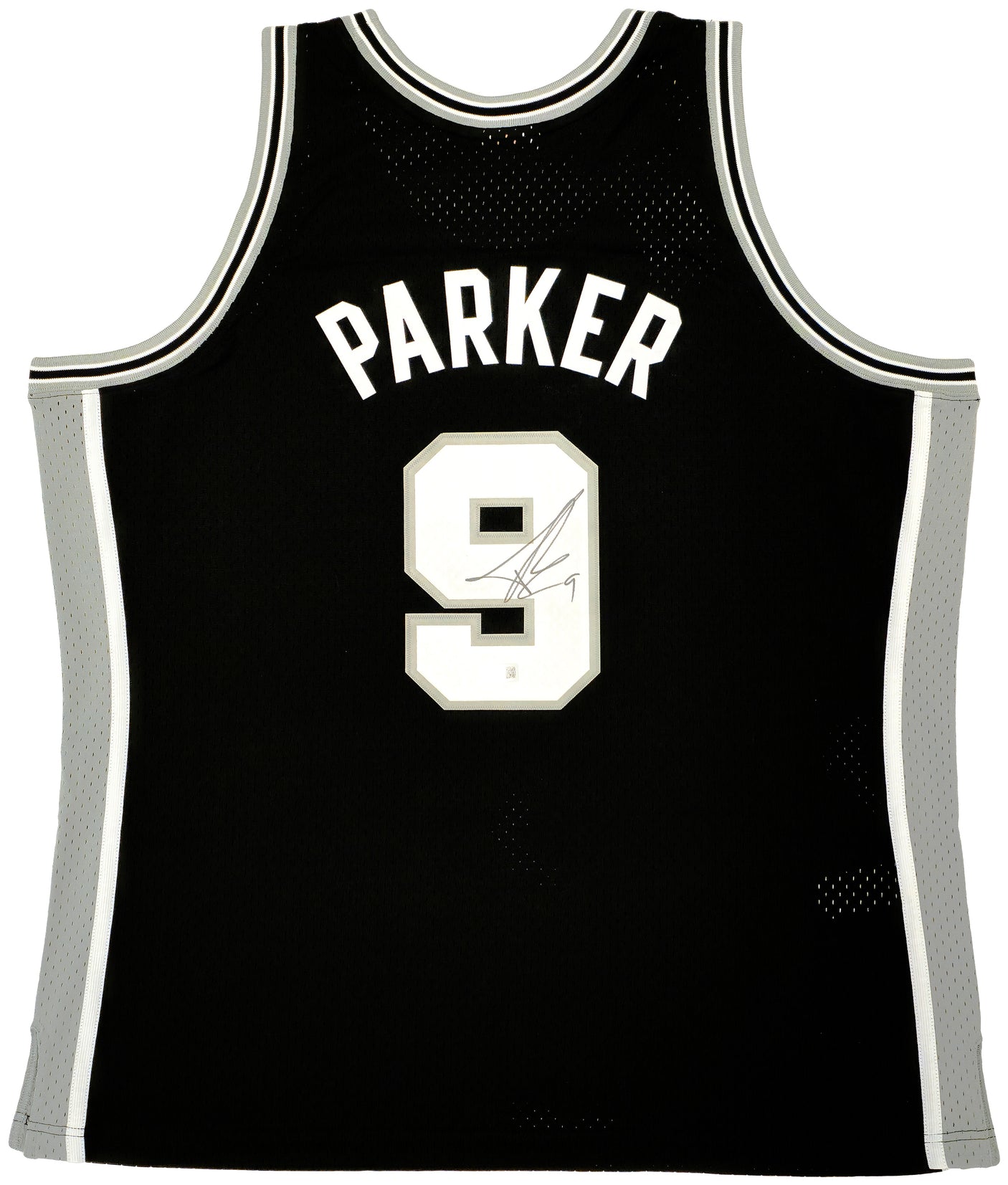 San Antonio Spurs Tony Parker Autographed Black Authentic Mitchell & Ness 2001-02 HWC Swingman Rookie Year Jersey Size XXL Beckett BAS Witness Stock #222836