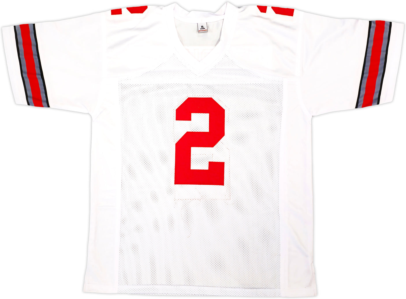 Ohio State Buckeyes Emeka Egbuka Autographed White Jersey Beckett BAS Witness Stock #222842