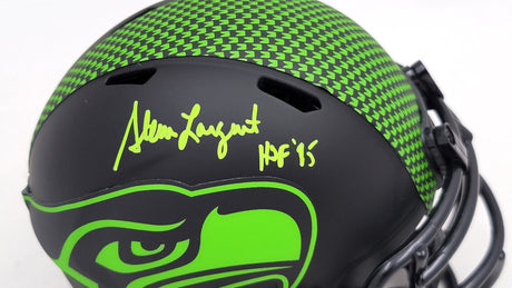 Steve Largent Autographed Seattle Seahawks Eclipse Black Speed Mini Helmet "HOF 95" MCS Holo Stock #211068