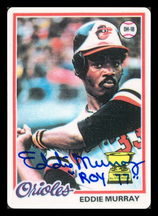 Eddie Murray Autographed Porcelain Baseball Card Set Baltimore Orioles "ROY 77, 81 HRC & 504 HR" With 3 Signed Cards #21/504 Signature Series #A14889