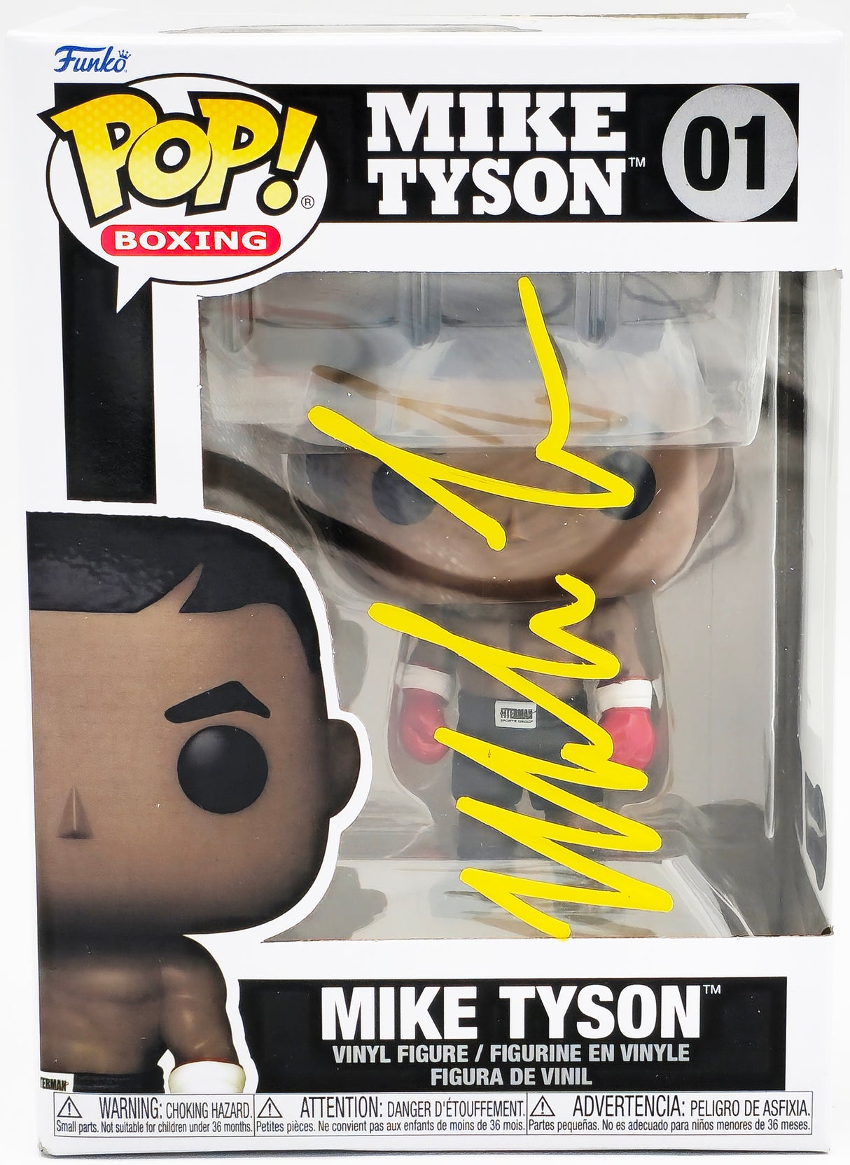 Mike Tyson Autographed Funko Pop Vinyl Figurine #01 Beckett BAS QR Stock #237080