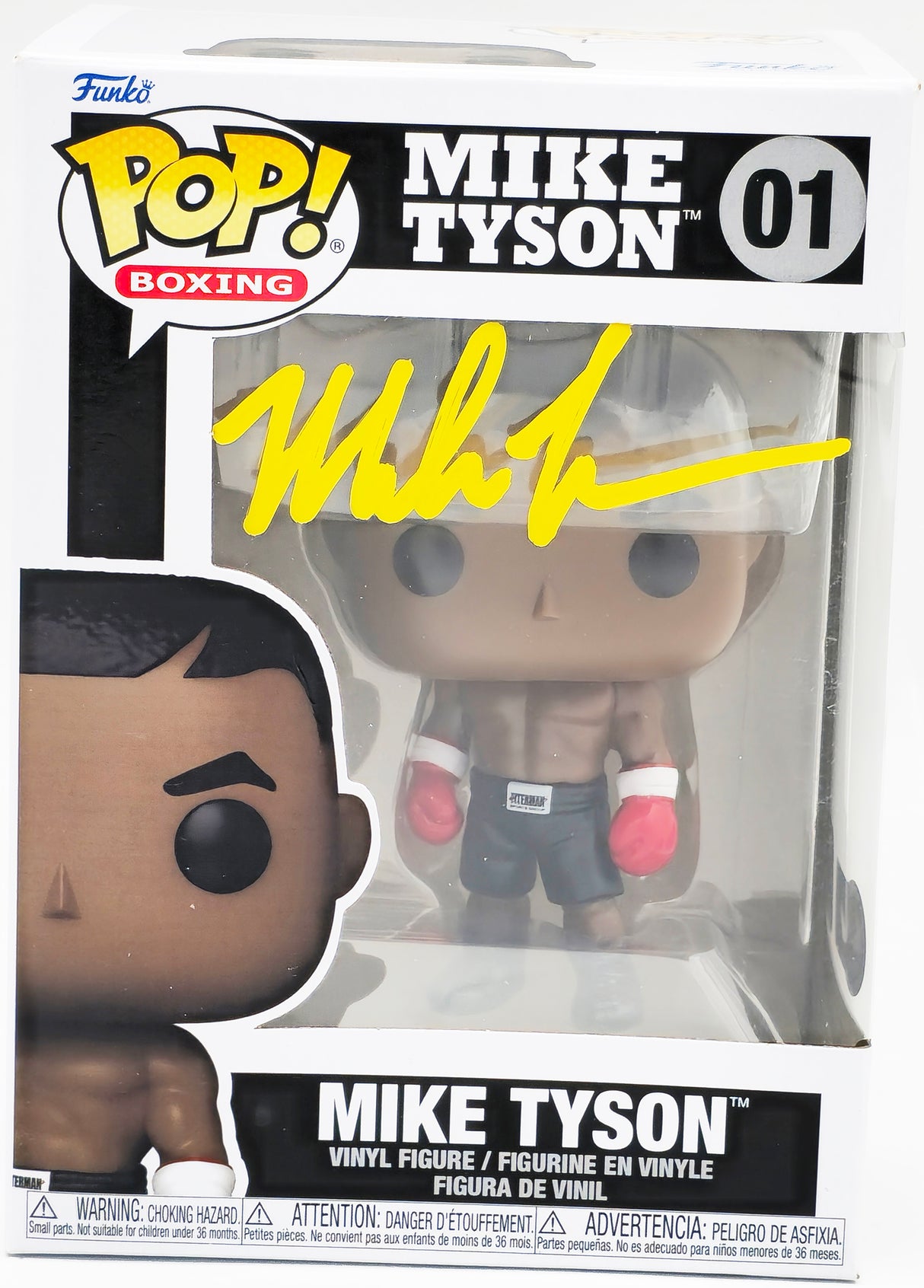 Mike Tyson Autographed Funko Pop Vinyl Figurine #01 Beckett BAS QR Stock #237081