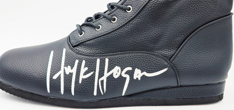 Hulk Hogan Autographed Black Left Foot Leather Boot Shoe WWE JSA Stock #237072