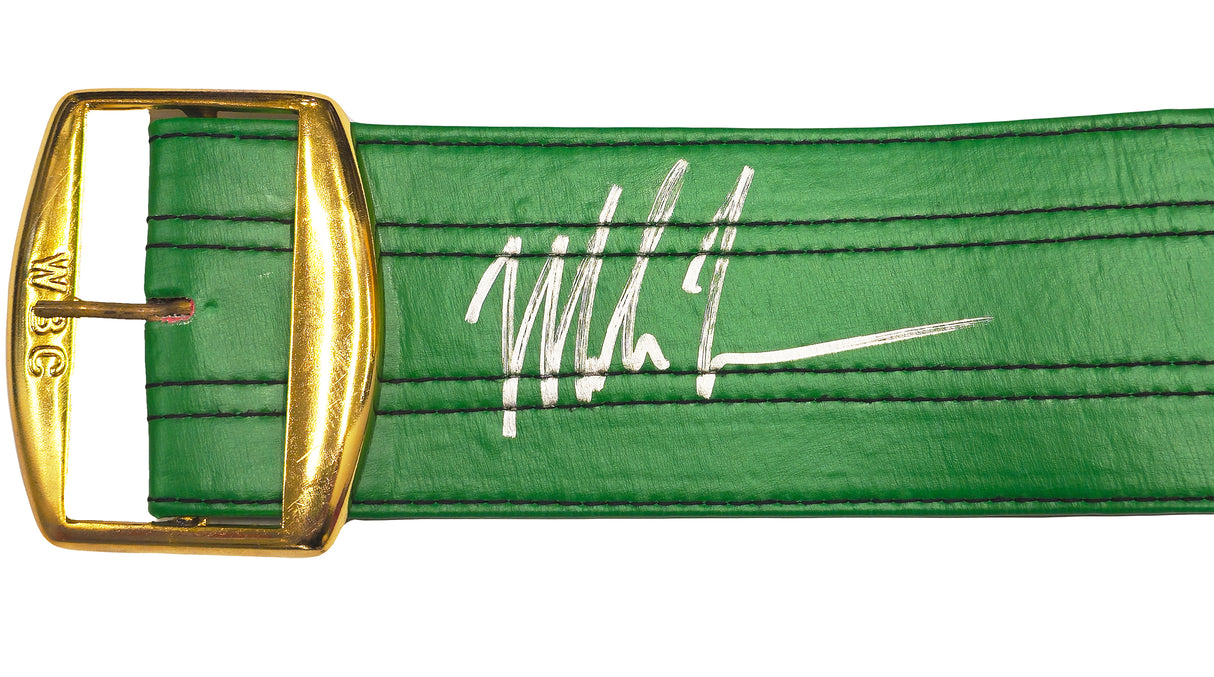 Mike Tyson & Evander Holyfield Autographed Green WBC World Championship Boxing Belt JSA Stock #237084