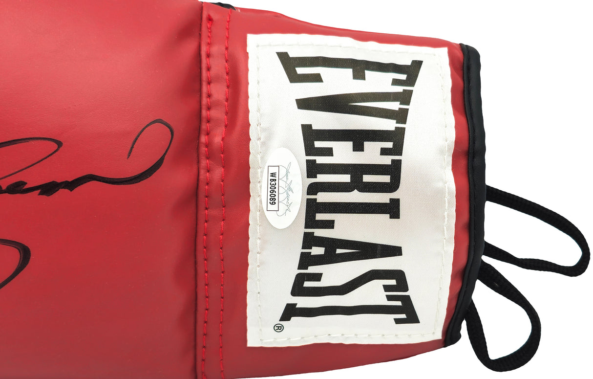 Sugar Ray Leonard Autographed Red Everlast Boxing Glove Left Handed LH JSA Stock #237640