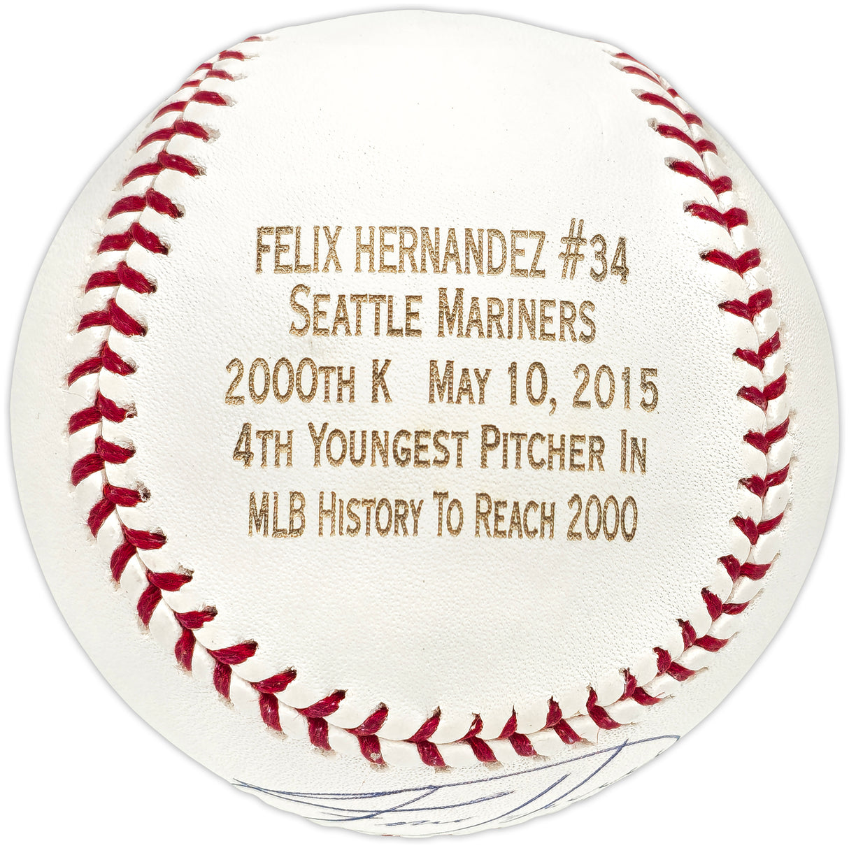 Felix Hernandez Autographed Official Stat Logo Baseball Seattle Mariners #3/34 PSA/DNA #T65819