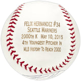 Felix Hernandez Autographed Official Stat Logo Baseball Seattle Mariners #3/34 PSA/DNA #T65819