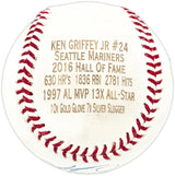 Ken Griffey Jr. Autographed Official Stat Logo Baseball Seattle Mariners Fanatics & #6/100 MLB Holo #EK972065