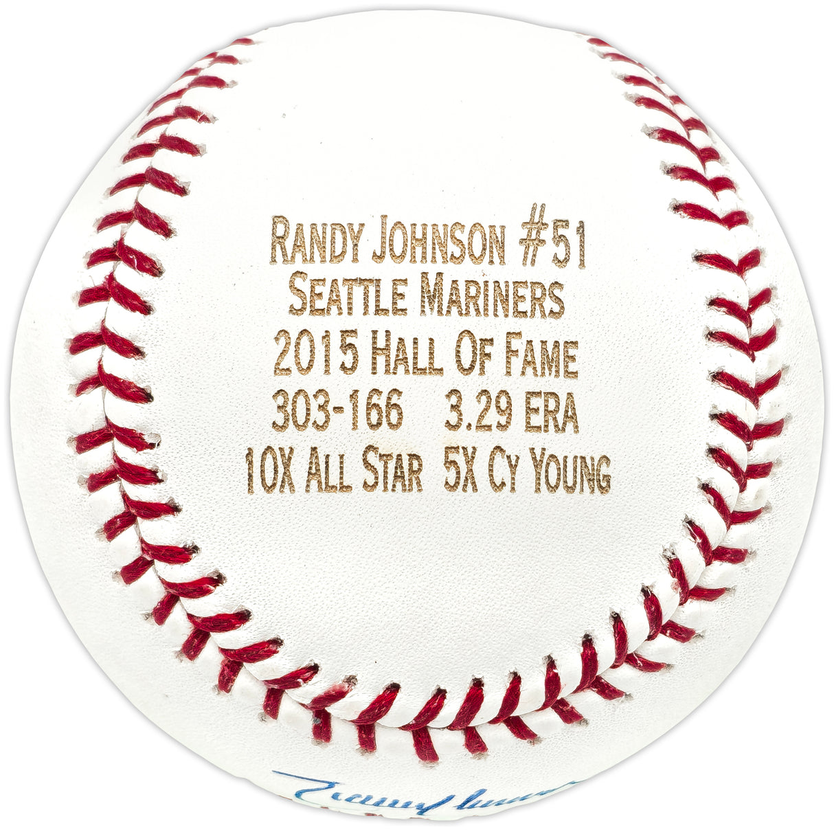 Randy Johnson Autographed Official Stat Logo Baseball Seattle Mariners PSA/DNA #T97643