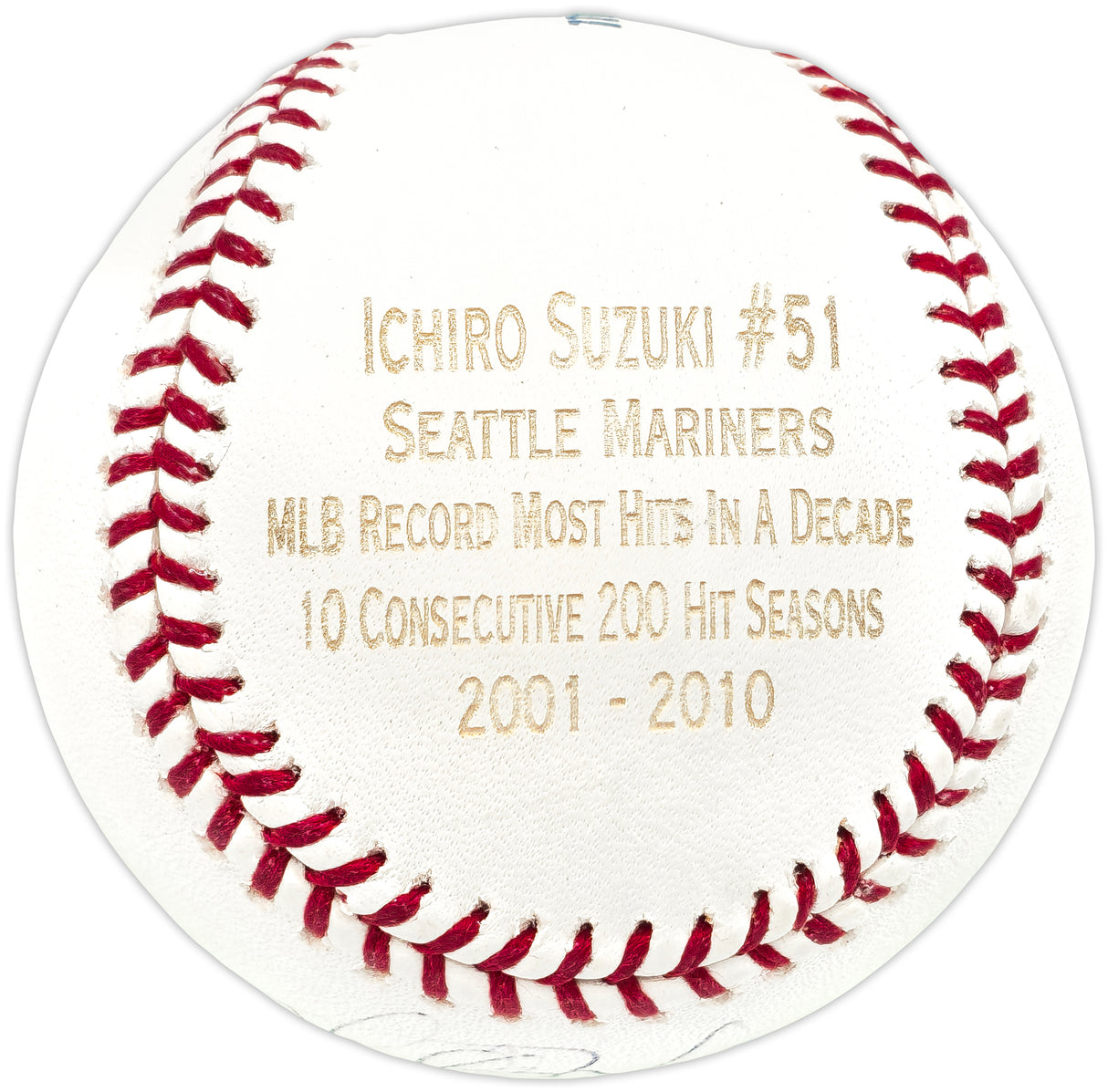 Ichiro Suzuki Autographed Official Stat Logo Baseball Seattle Mariners #8/200 IS Holo SKU #237297