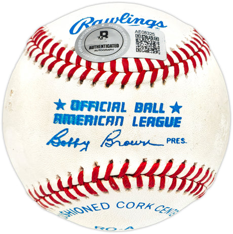 Mickey Mantle Autographed Official AL Baseball New York Yankees Beckett BAS #AE08325