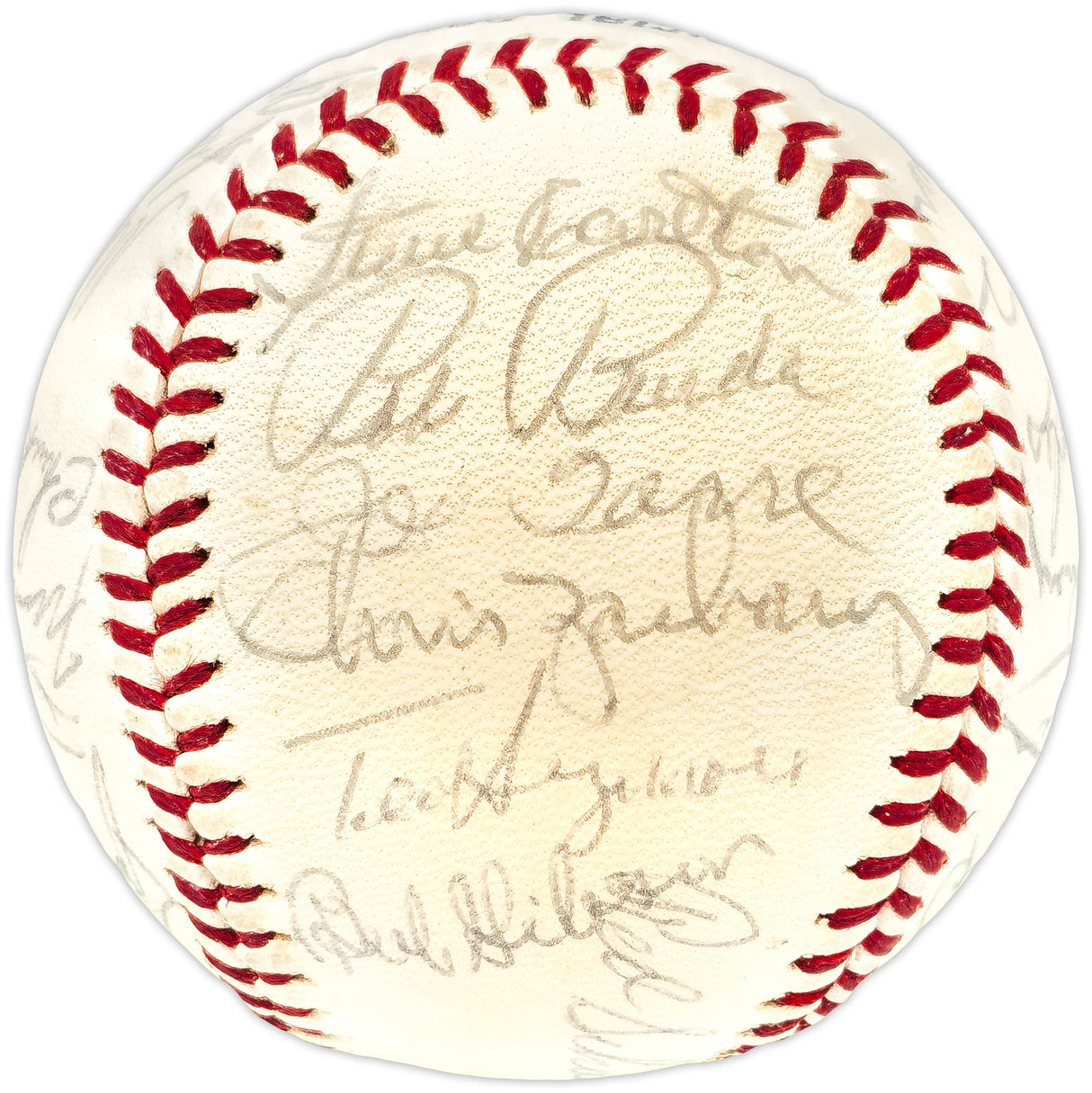 1971 St. Louis Cardinals Team Autographed Official Feeney NL Baseball With 27 Signatures Including Bob Gibson & Lou Brock Beckett BAS #AE08170