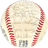 1971 St. Louis Cardinals Team Autographed Official Feeney NL Baseball With 27 Signatures Including Bob Gibson & Lou Brock Beckett BAS #AE08170