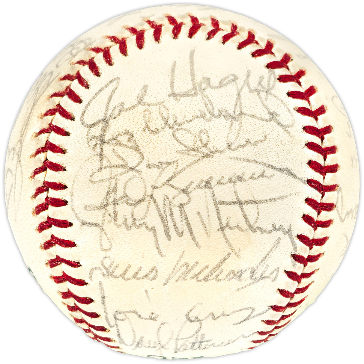 1971 St. Louis Cardinals Team Autographed Official Feeney NL Baseball With 27 Signatures Including Bob Gibson & Lou Brock Beckett BAS #AE08170