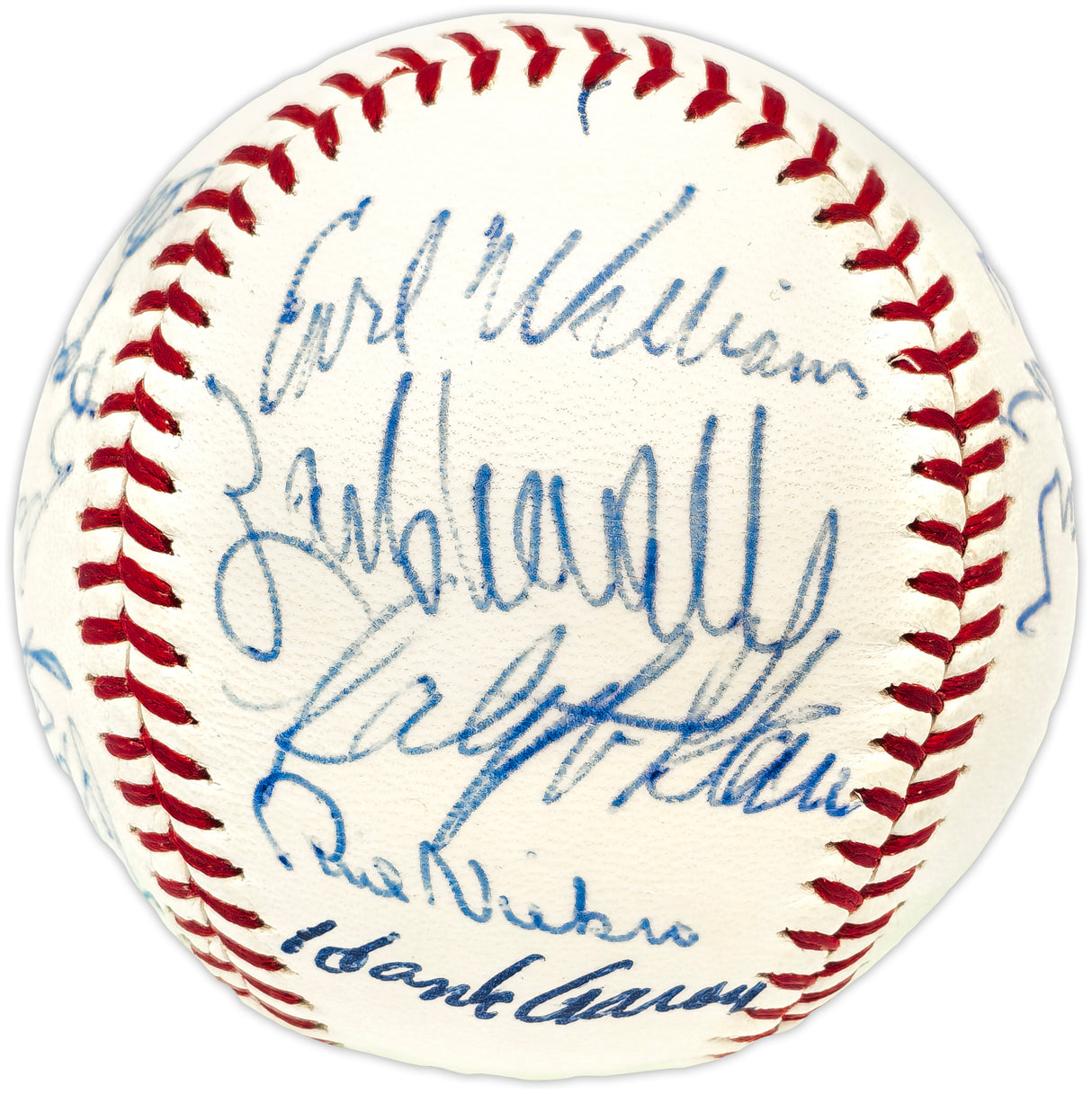 1971 Atlanta Braves Team Autographed Official Feeney NL Baseball With 21 Signatures Including Hank Aaron Beckett BAS #AE08167