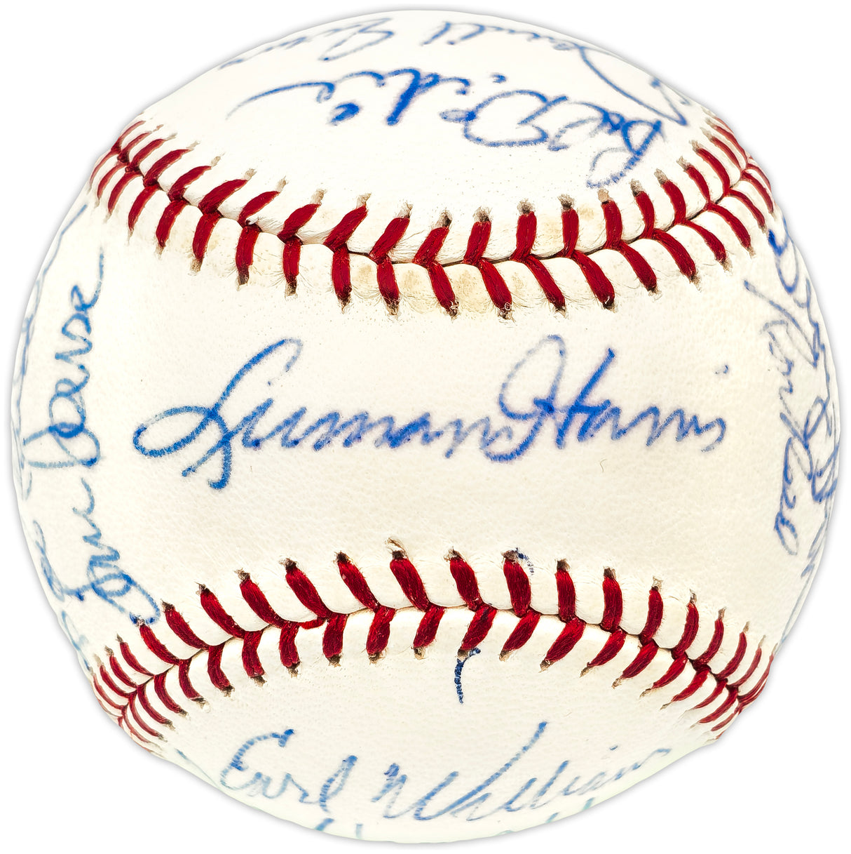 1971 Atlanta Braves Team Autographed Official Feeney NL Baseball With 21 Signatures Including Hank Aaron Beckett BAS #AE08167