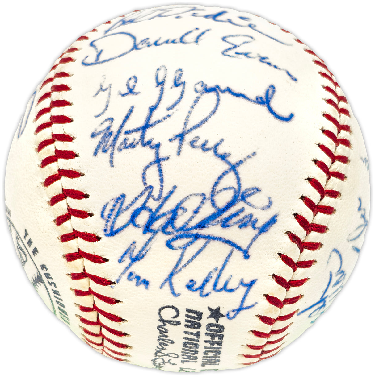 1971 Atlanta Braves Team Autographed Official Feeney NL Baseball With 21 Signatures Including Hank Aaron Beckett BAS #AE08167