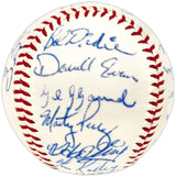 1971 Atlanta Braves Team Autographed Official Feeney NL Baseball With 21 Signatures Including Hank Aaron Beckett BAS #AE08167