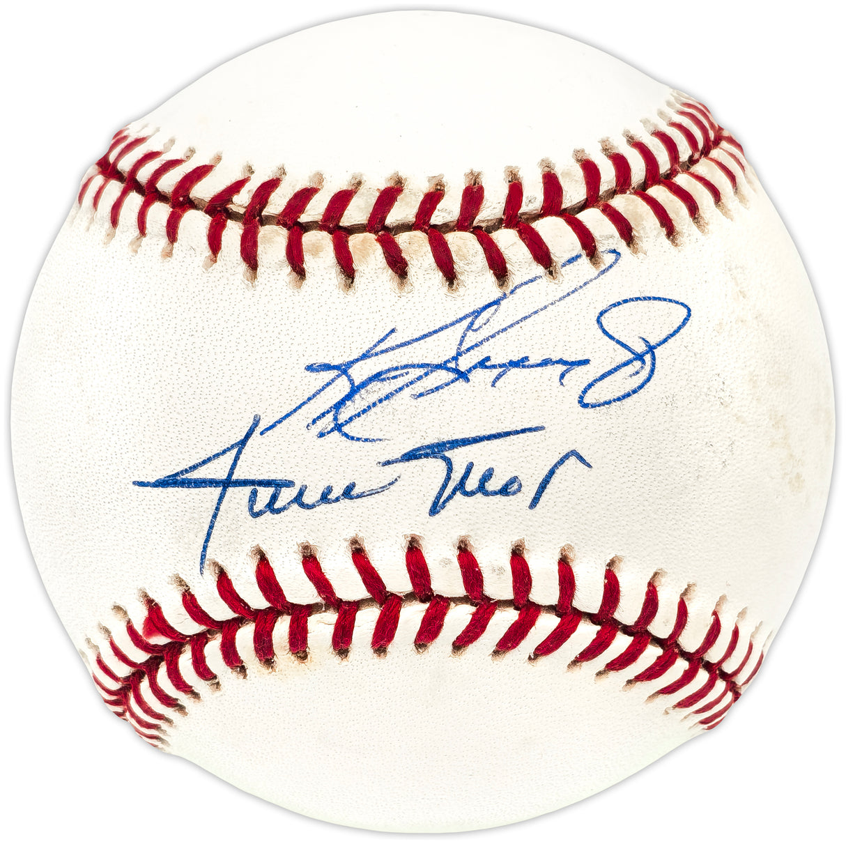 Willie Mays & Ken Griffey Jr. Autographed Official NL Baseball Beckett BAS #AE08340