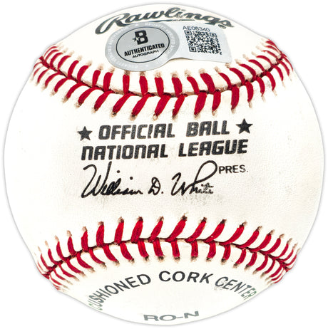 Willie Mays & Ken Griffey Jr. Autographed Official NL Baseball Beckett BAS #AE08340