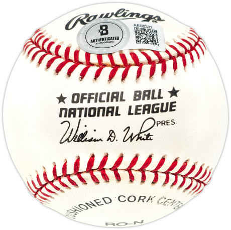 Willie Mays & Ken Griffey Jr. Autographed Official NL Baseball Beckett BAS #AE08337