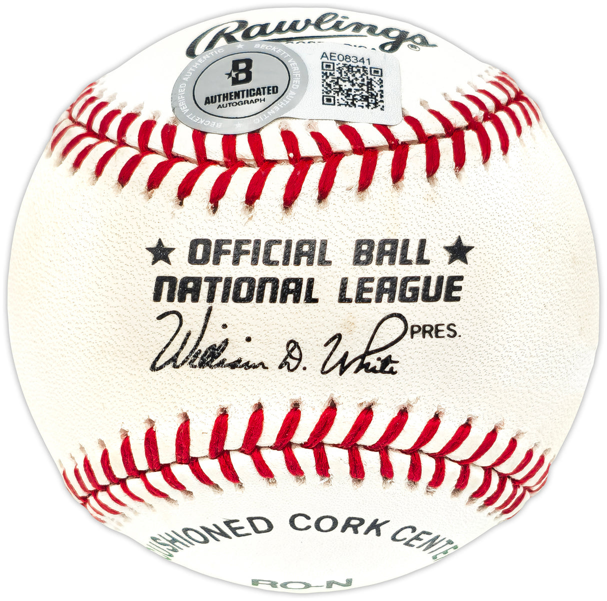 Hank Aaron Autographed Official NL Baseball Atlanta Braves Beckett BAS #AE08341