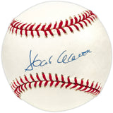 Hank Aaron Autographed Official NL Baseball Atlanta Braves Beckett BAS #AE08336