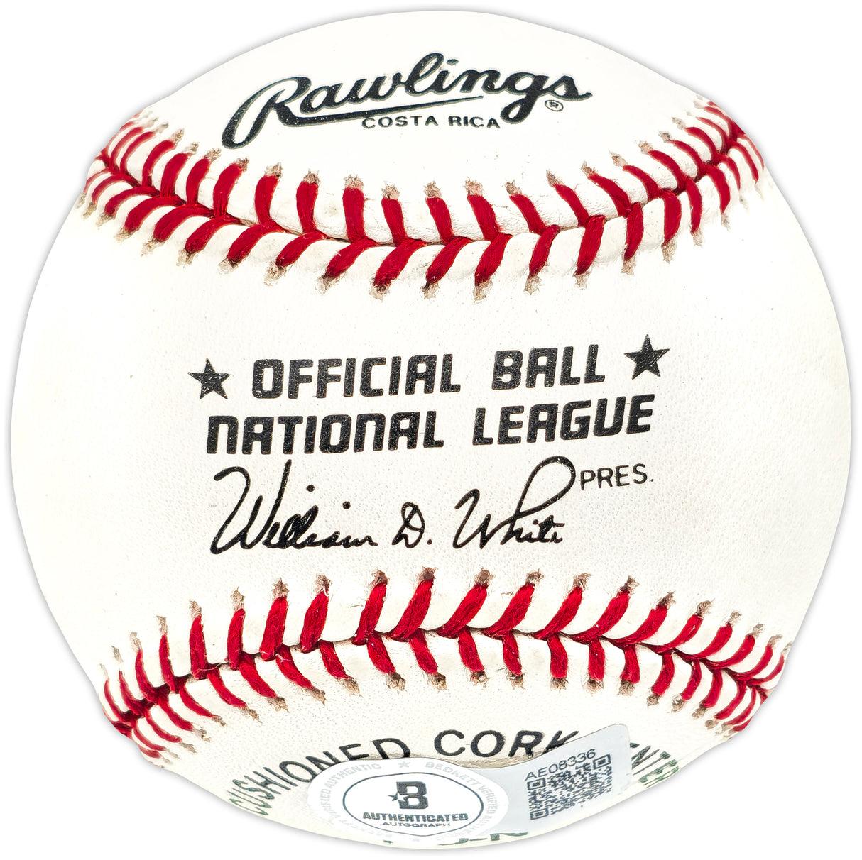 Hank Aaron Autographed Official NL Baseball Atlanta Braves Beckett BAS #AE08336