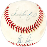 Sandy Koufax, Nolan Ryan & Bob Feller Autographed Official AL Baseball Beckett BAS #AE08376