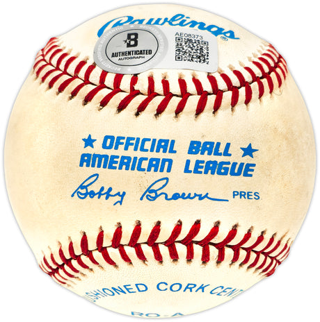 Hank Aaron Autographed Official AL Baseball Atlanta Braves Beckett BAS #AE08373