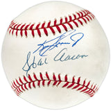 Hank Aaron & Ken Griffey Jr. Autographed Official NL Baseball Beckett BAS #AE08318