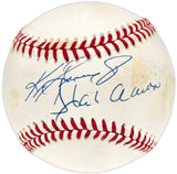 Hank Aaron & Ken Griffey Jr. Autographed Official NL Baseball Beckett BAS #AE08323