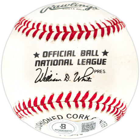 Hank Aaron & Ken Griffey Jr. Autographed Official NL Baseball Beckett BAS #AE08323