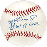 Hank Aaron & Ken Griffey Jr. Autographed Official NL Baseball Beckett BAS #AE43536