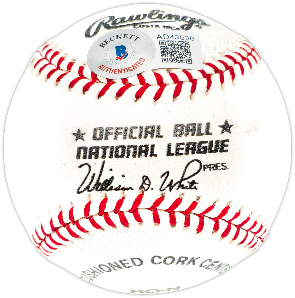 Hank Aaron & Ken Griffey Jr. Autographed Official NL Baseball Beckett BAS #AE43536