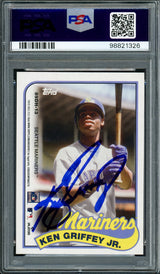 Ken Griffey Jr. & Julio Rodriguez Autographed 2023 Topps Archives Card #89DH13 Seattle Mariners PSA 9 Auto Grade Gem Mint 10 PSA/DNA #98821326