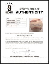 Willie Mays Autographed Official NL Baseball San Francisco Giants Beckett BAS #AE08369