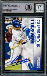 Vladimir Guerrero Jr. Autographed 2020 Topps Significant Statistics Card #SS-1 Toronto Blue Jays Auto Grade Gem Mint 10 Beckett BAS #16338229