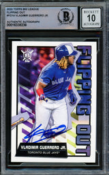 Vladimir Guerrero Jr. Autographed 2020 Topps Big League Flipping Out Card #FO-14 Toronto Blue Jays Auto Grade Gem Mint 10 Beckett BAS #16338236