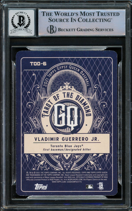 Vladimir Guerrero Jr. Autographed 2021 Topps Gypsy Queen Tarot of the Diamond Card #TOD-6 Toronto Blue Jays Auto Grade Gem Mint 10 Beckett BAS #16338744