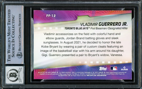 Vladimir Guerrero Jr. Autographed 2022 Topps Flashiest Feet Card #FF-12 Toronto Blue Jays Auto Grade Gem Mint 10 Beckett BAS #16338926